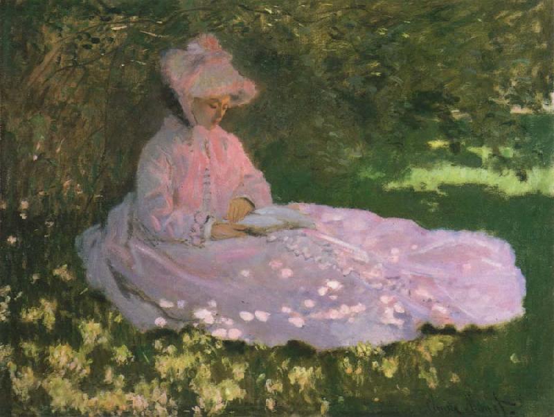 Claude Monet A Woman in a Garden,Spring time Spain oil painting art